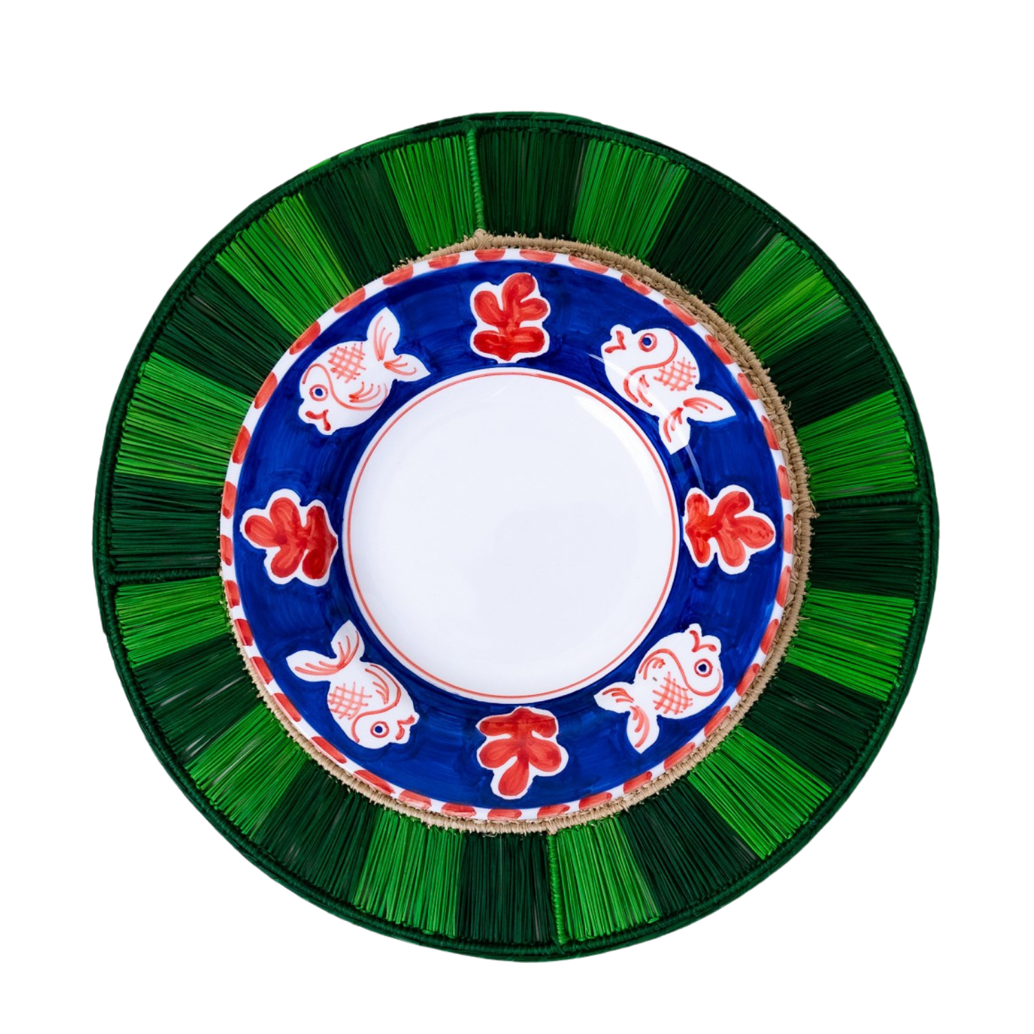 Set de table rayure verte