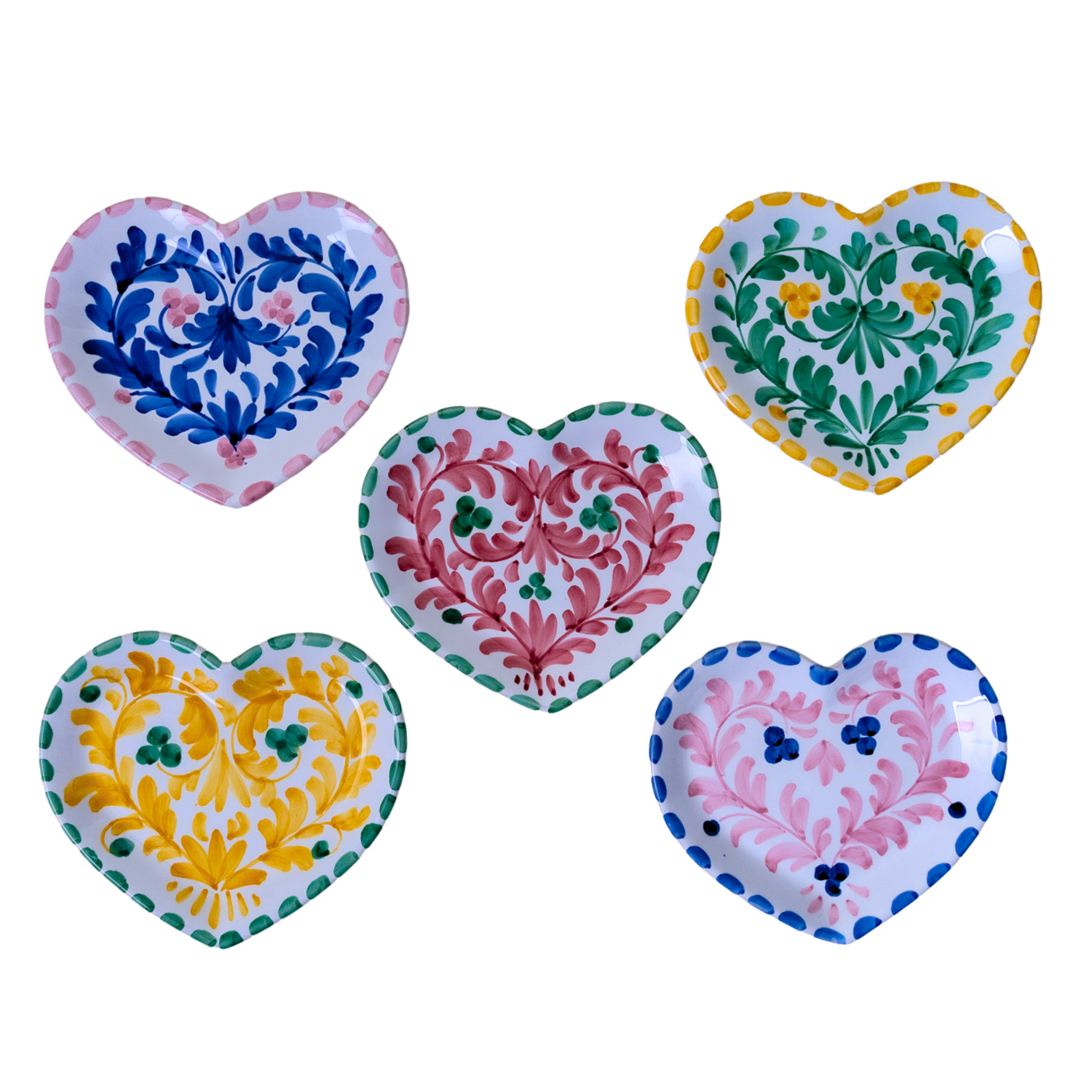 Set de 5 petites assiettes en coeur Toscana